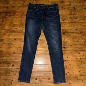 American Eagle dark wash distressed stretchy size 10 jeggings